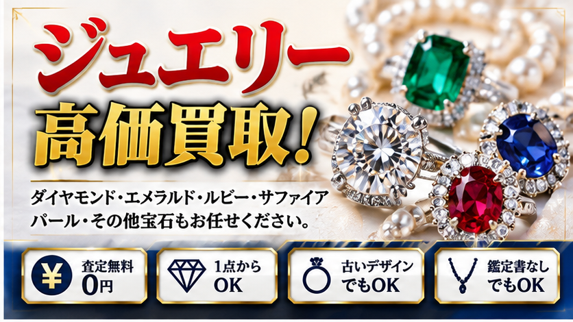 ダイヤモンド・エメラルド・ルビー・サファイアなどの宝石付き指輪やジュエリー｜買取大吉 多治見京町店