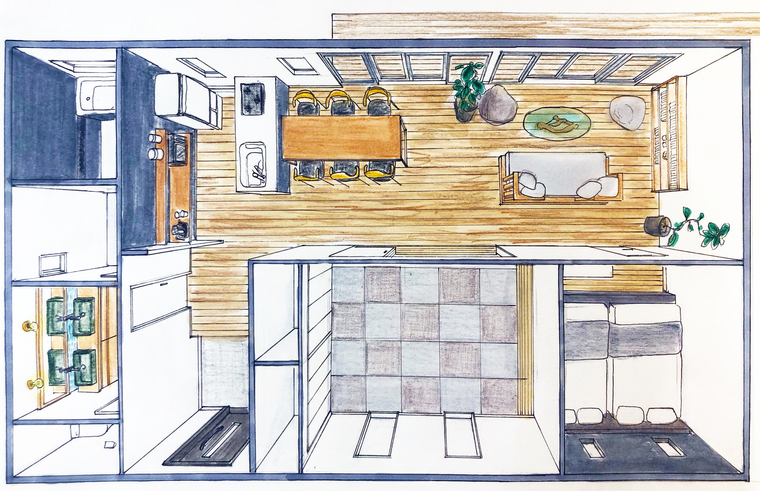 ６人でも広々とすごせる平家建ての一棟貸し