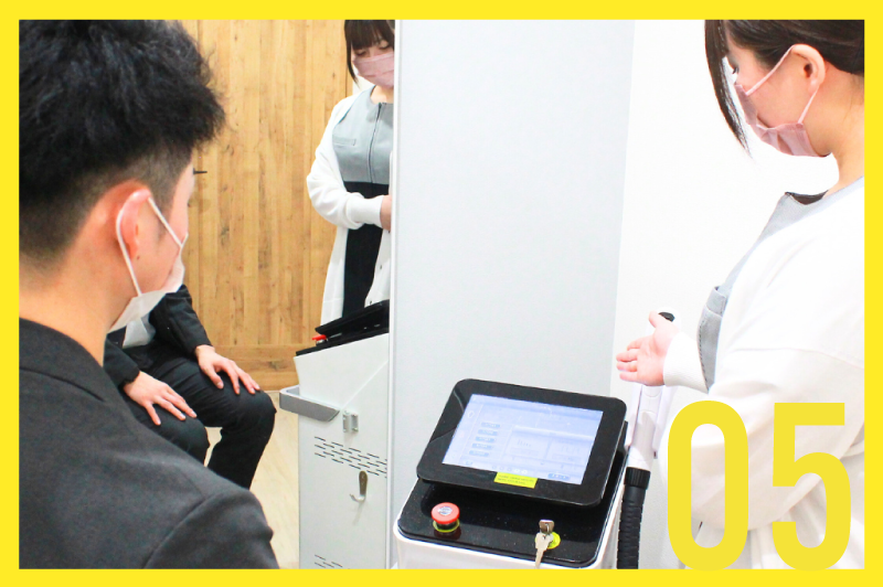 脱毛マシンの使い方のご説明