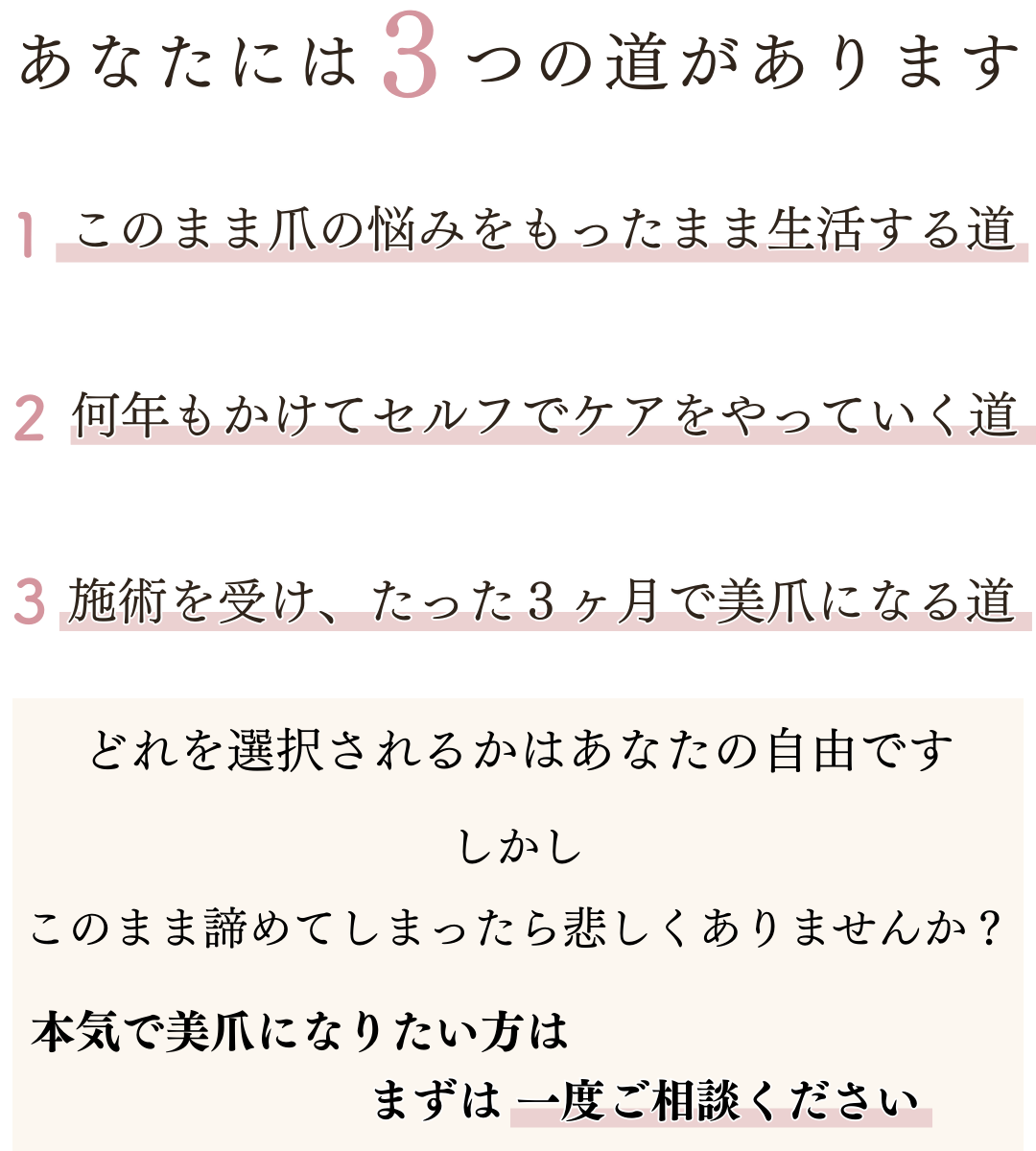 あなたには3つの道があります画像
