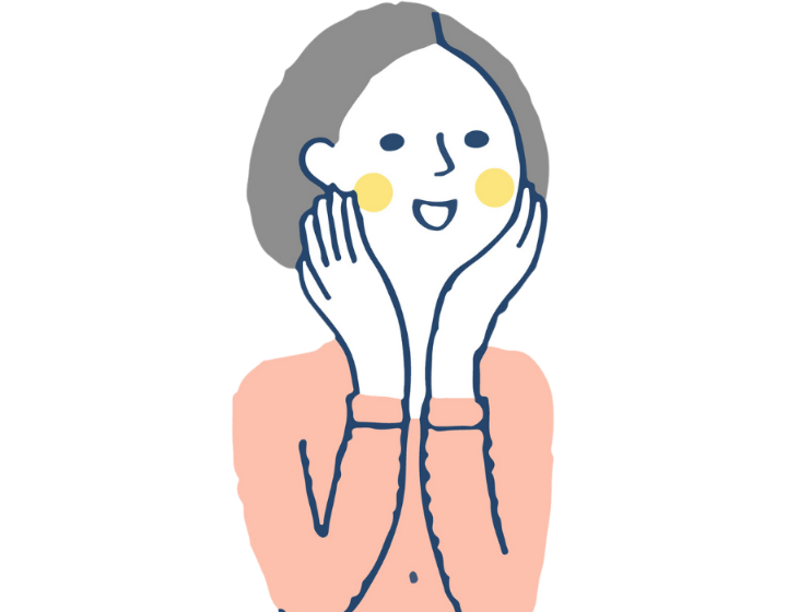 自爪育成によってコンプレックス爪が変化することに驚いた女性のイラスト
