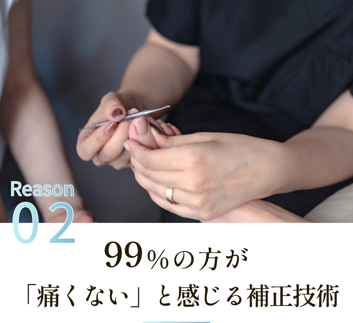 2＿99％の方が痛くないと感じる補正技術