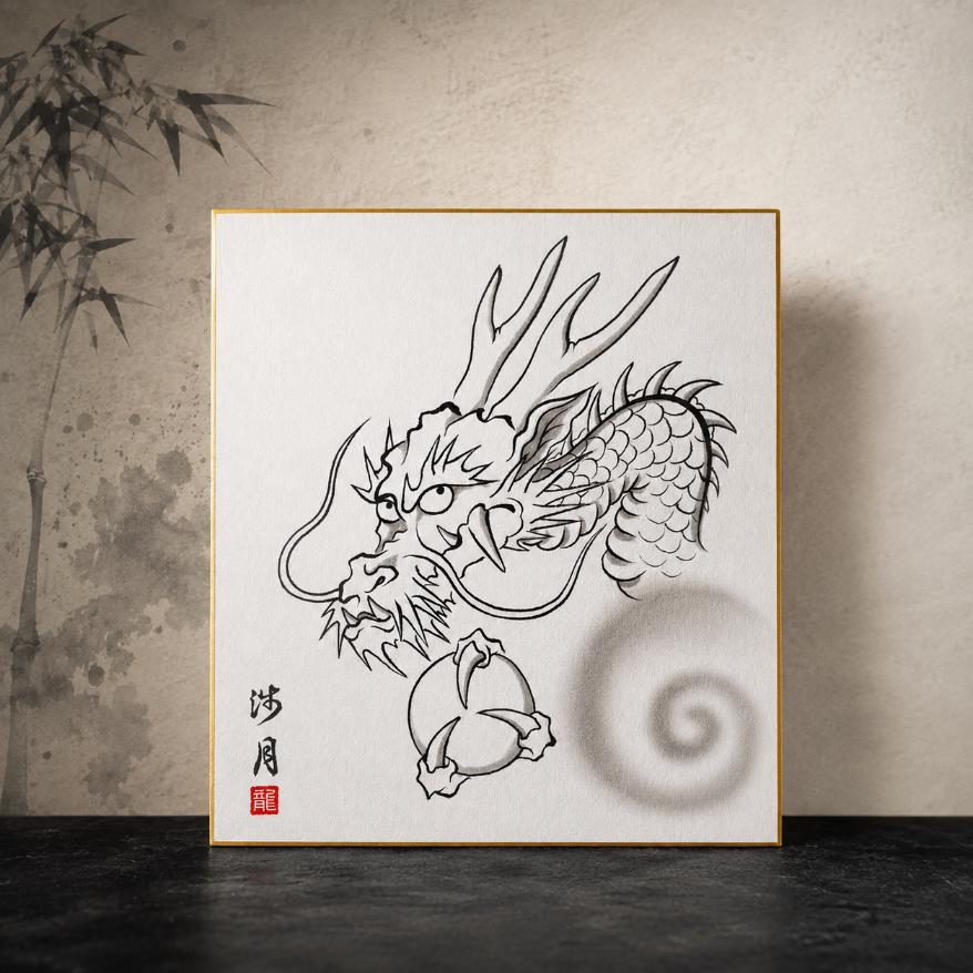 水墨画で龍を描こう
