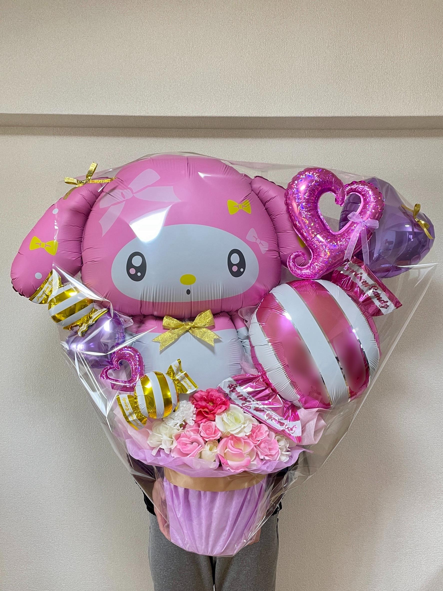 卒業式のお祝い卓上バルーン マイメロディのバルーン