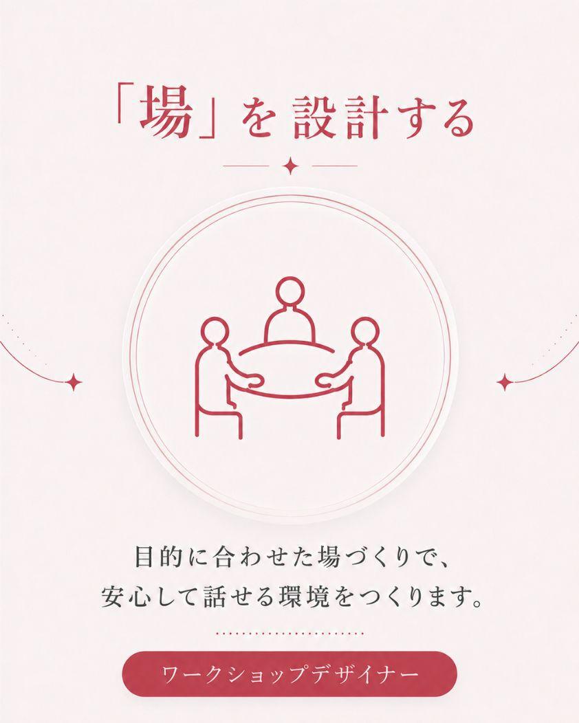 場を設計する　目的に合わせた場づくりで安心して話せる環境をつくります