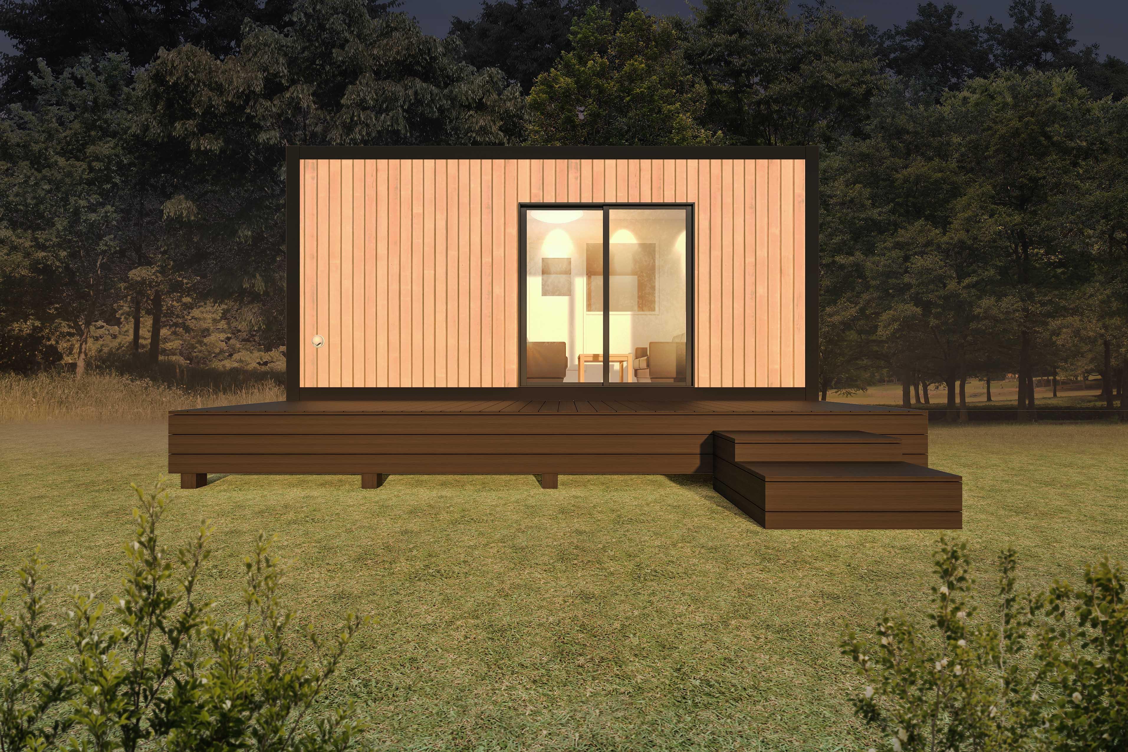 自然に囲まれたSAUNA CUBIC WIDEの外観イメージ