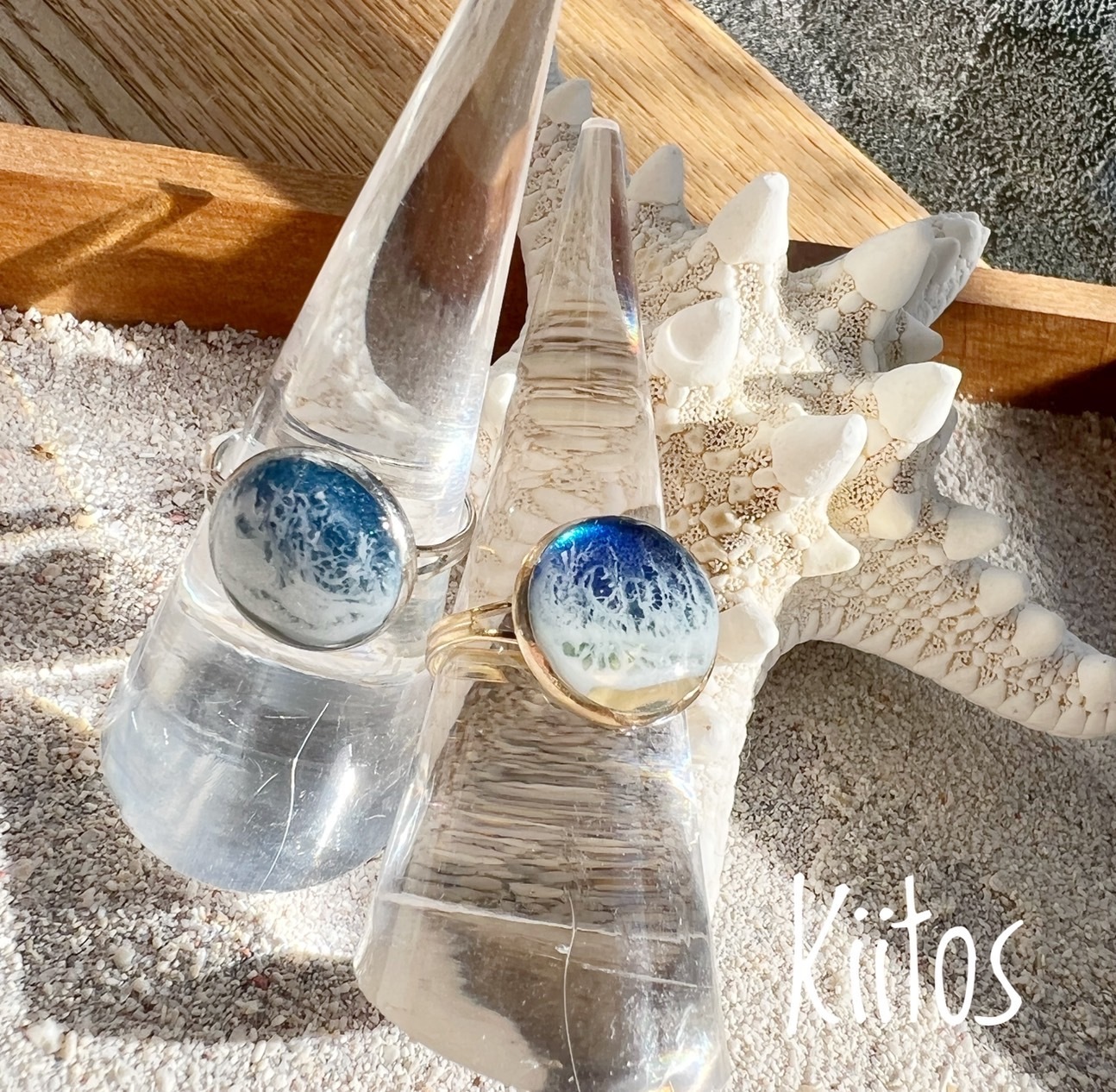 海のレジンアクセサリーに白波セルを簡単に作るUVレジン認定講座0期生