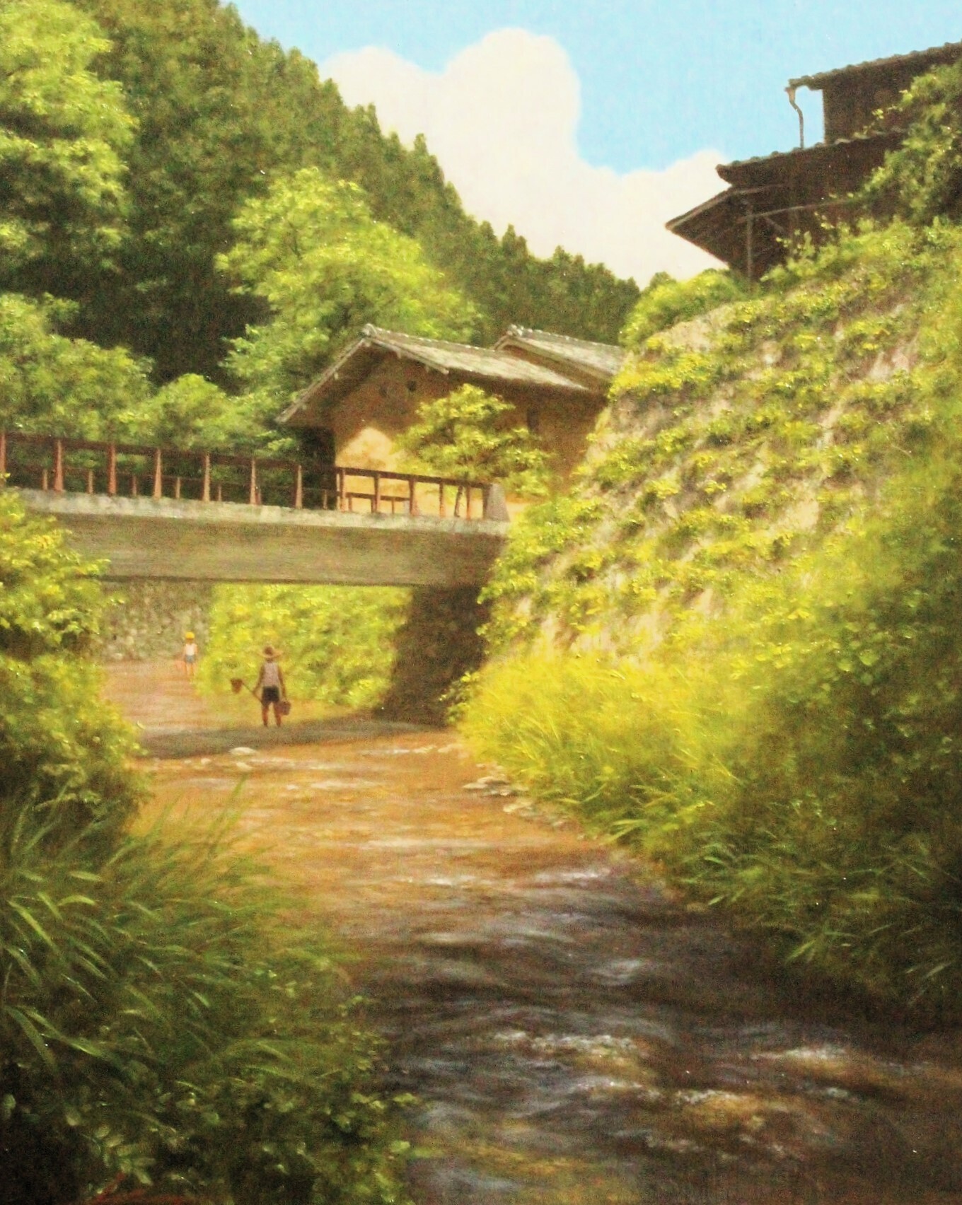 谷口和正 油絵 風景 Japanese Landscape Oil Painting