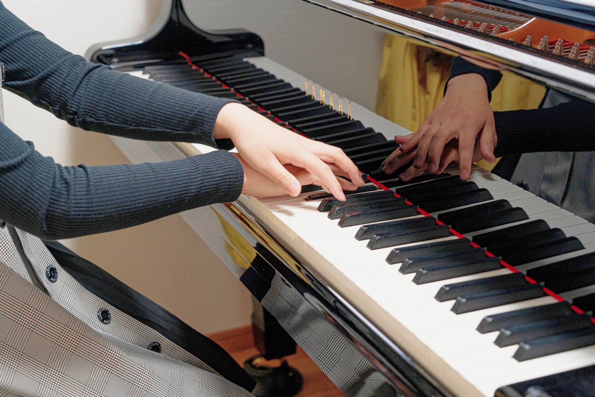 生徒さんの演奏時の手元写真