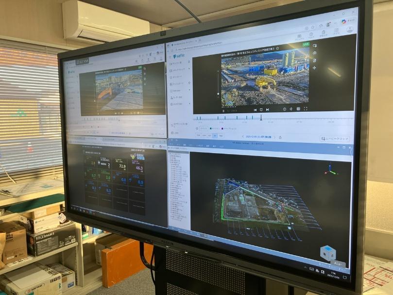 西村建設株式会社のMAXHUB活用イメージ