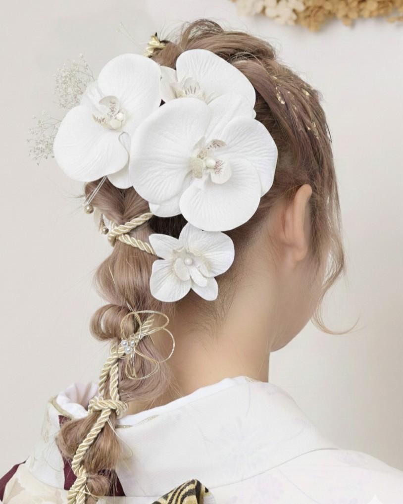 成人式 髪飾り：華美人【和紙のお花】＃774W