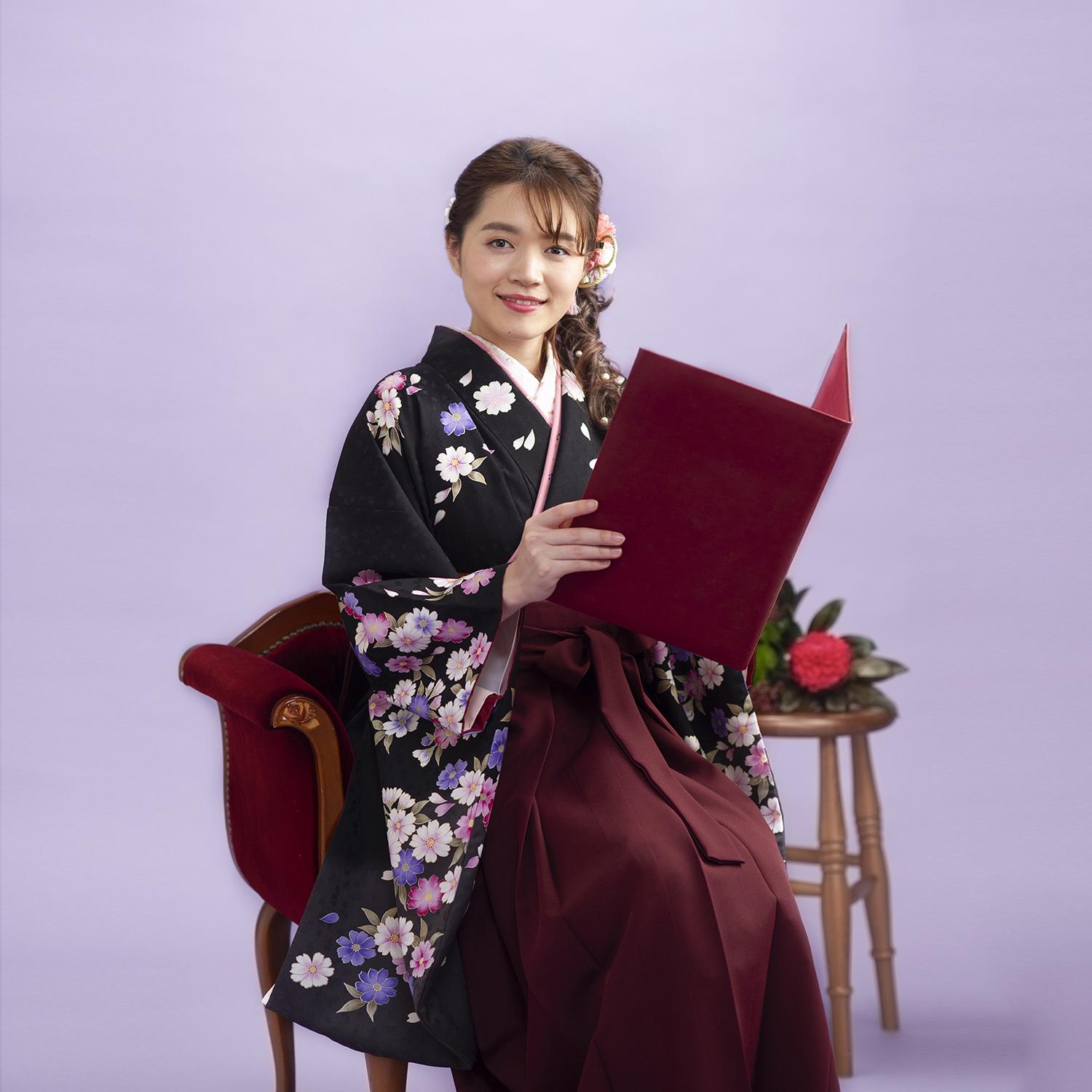 高槻で卒業フォトと袴の貸衣装