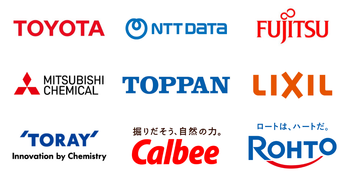 TECH OFFERを利用している代表的な企業ロゴの一覧画像