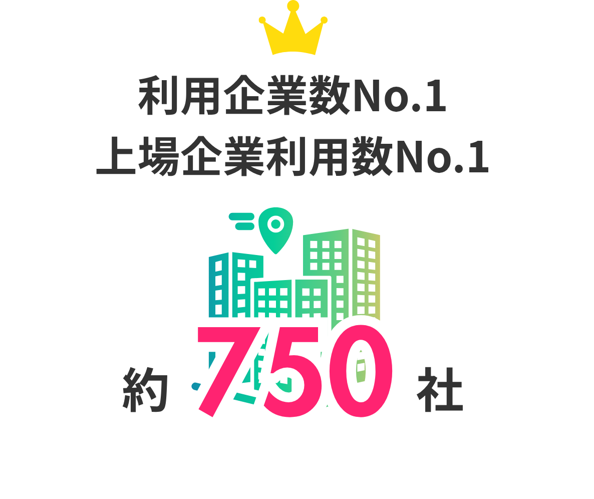 利用企業数No.1。上場企業利用数No.1