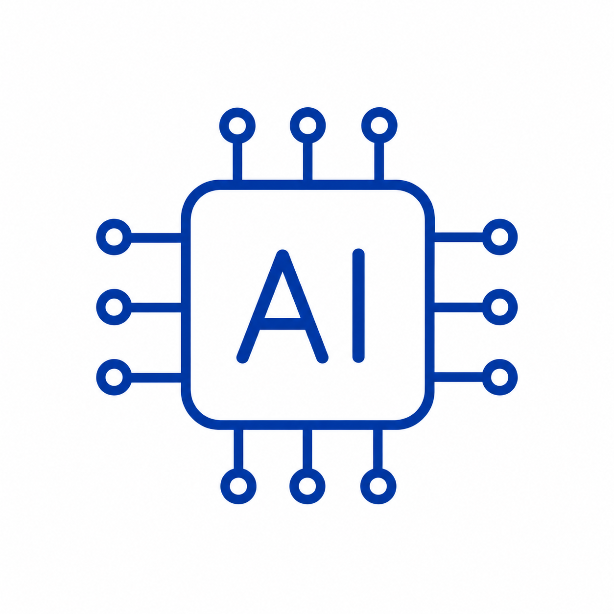 AI・テクノロジー活用を表すAIチップのアイコン