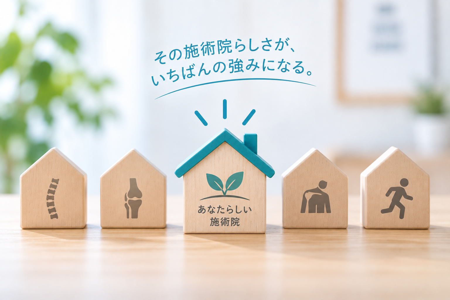 施術院それぞれの個性や強みを表した区別化のイメージ