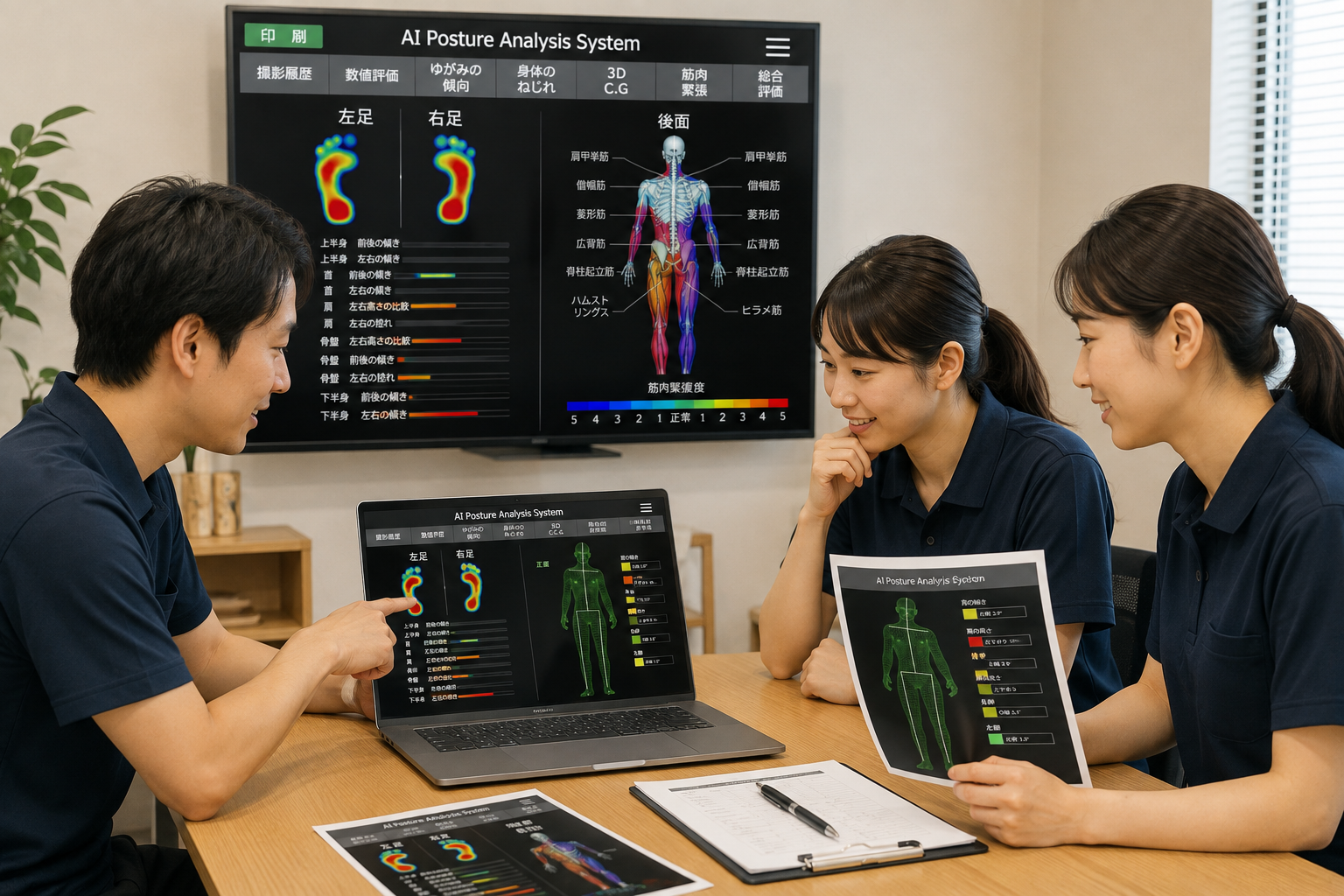 CONNECT AIの分析結果を確認しながら活用方法を検討するスタッフ