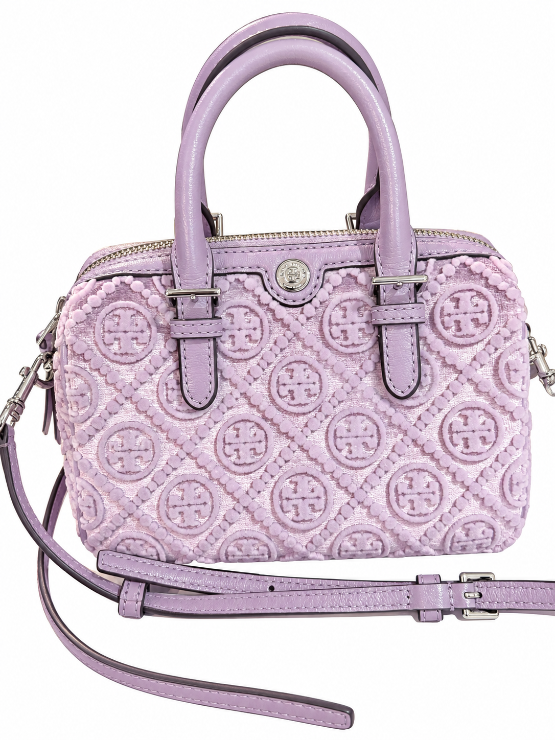 TORYBURCHＴモノグラムプチバレルバッグ ライラック 162076の商品画像