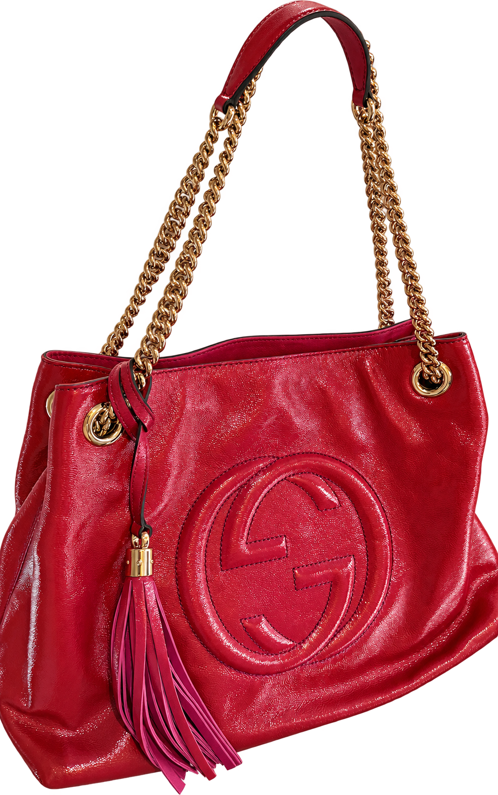 GUCCIグッチ ソーホー チェーン ショルダー308982 紫赤パテントの商品画像