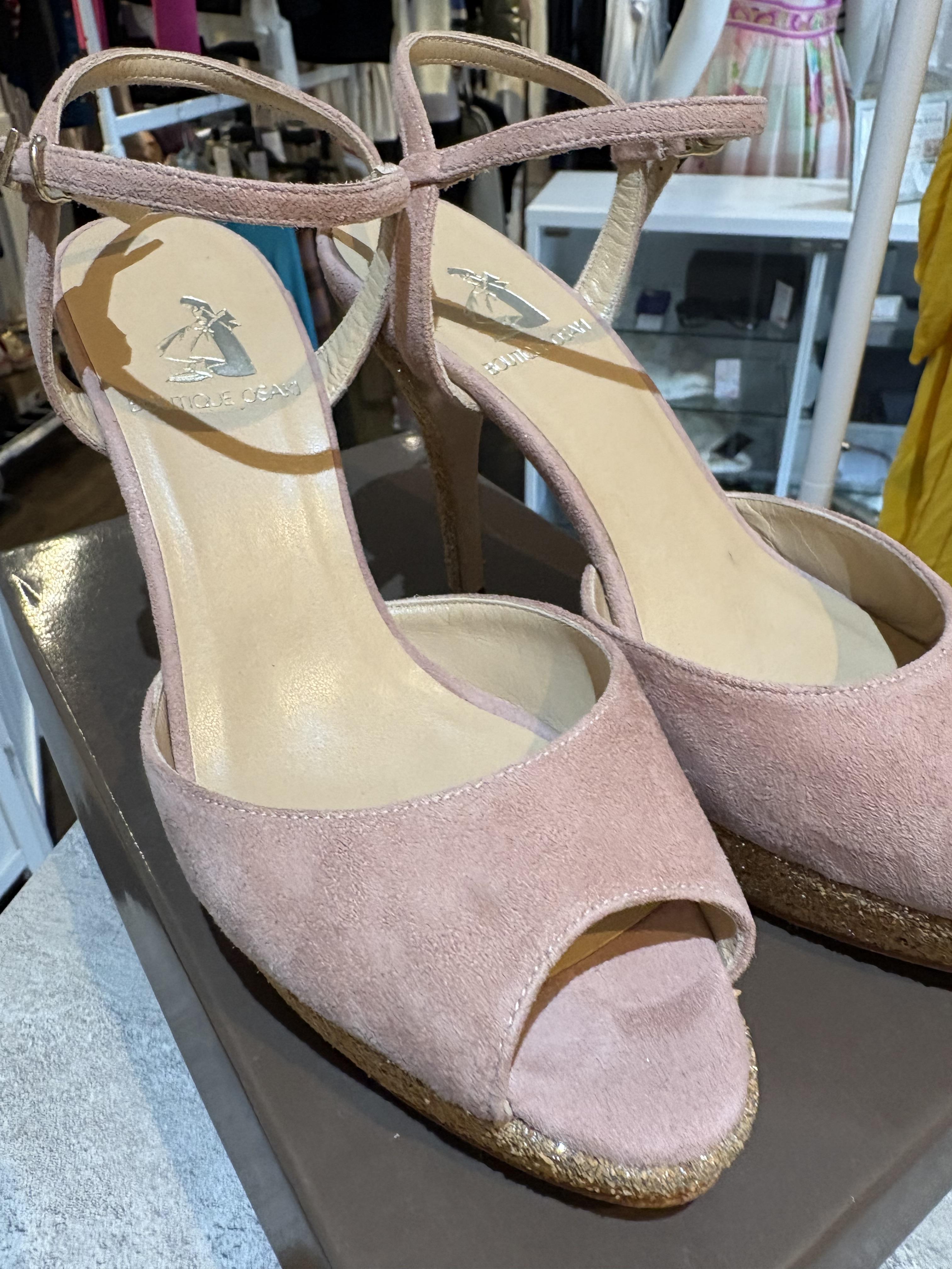 ＢOUTIQUE OSAKIピンクベージュラメ厚底サンダル23㎝の商品画像