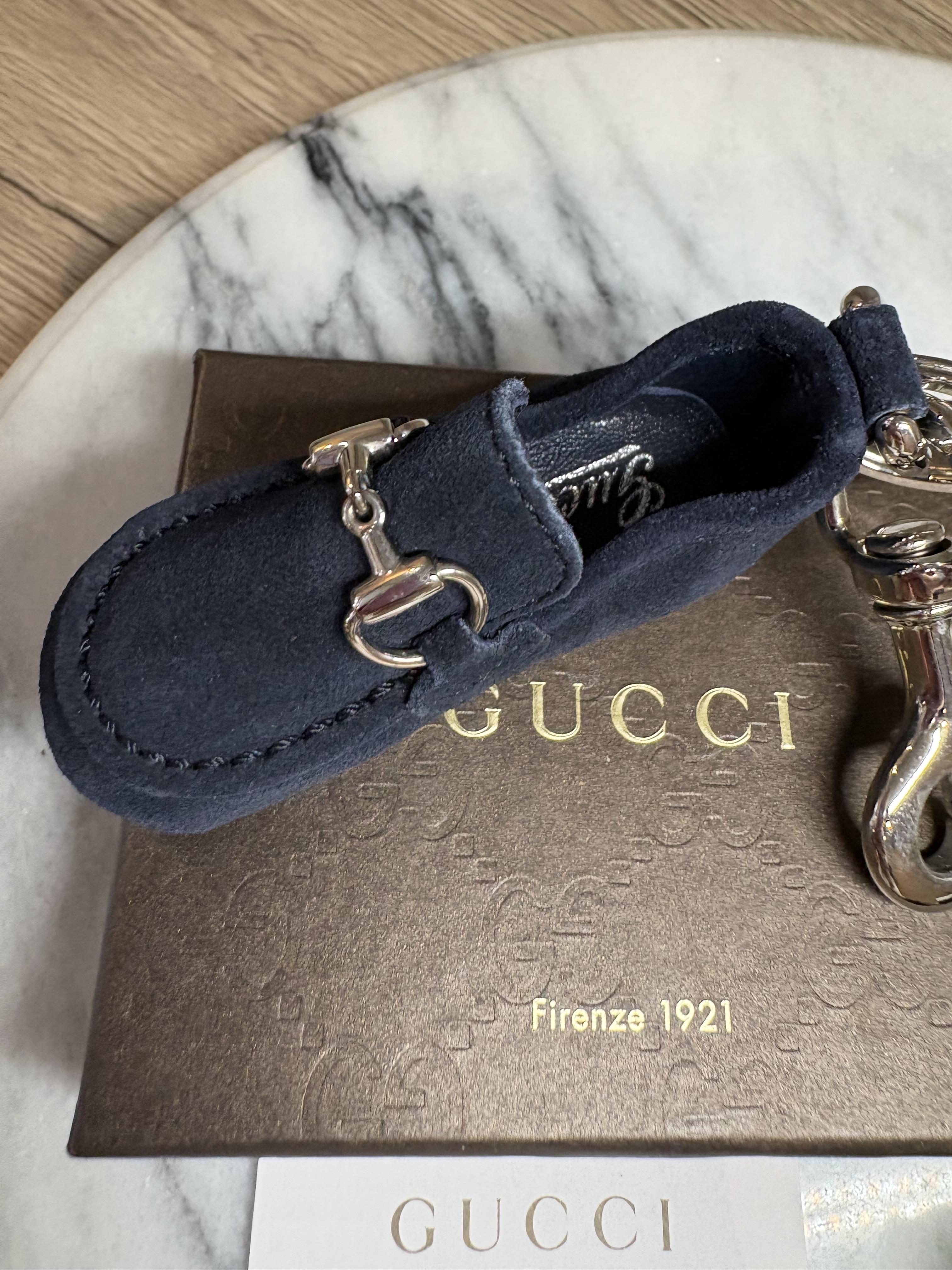 GUCCI グッチモカシンシューズ チャーム キーリング黒ブラックシルバー金具の商品画像