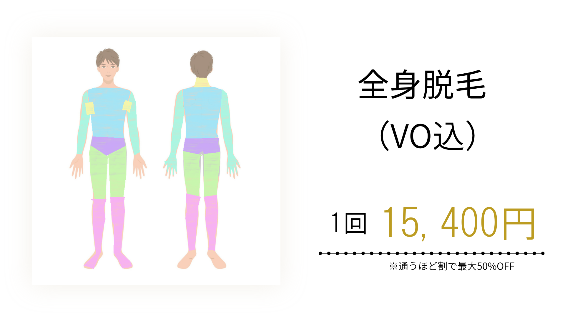 全身脱毛 VO込 15,400円 脱毛サロンきらり 枚方市