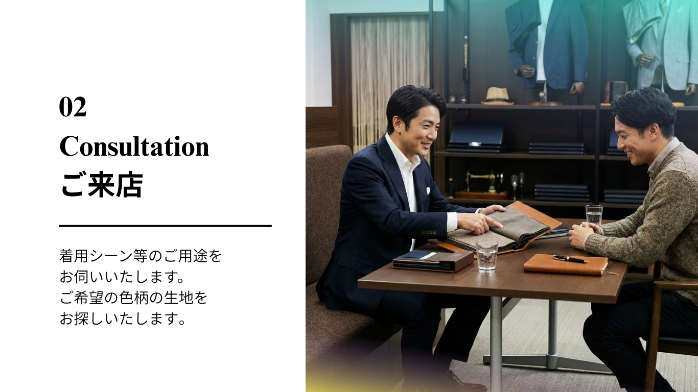 生地やデザインを選んでいる