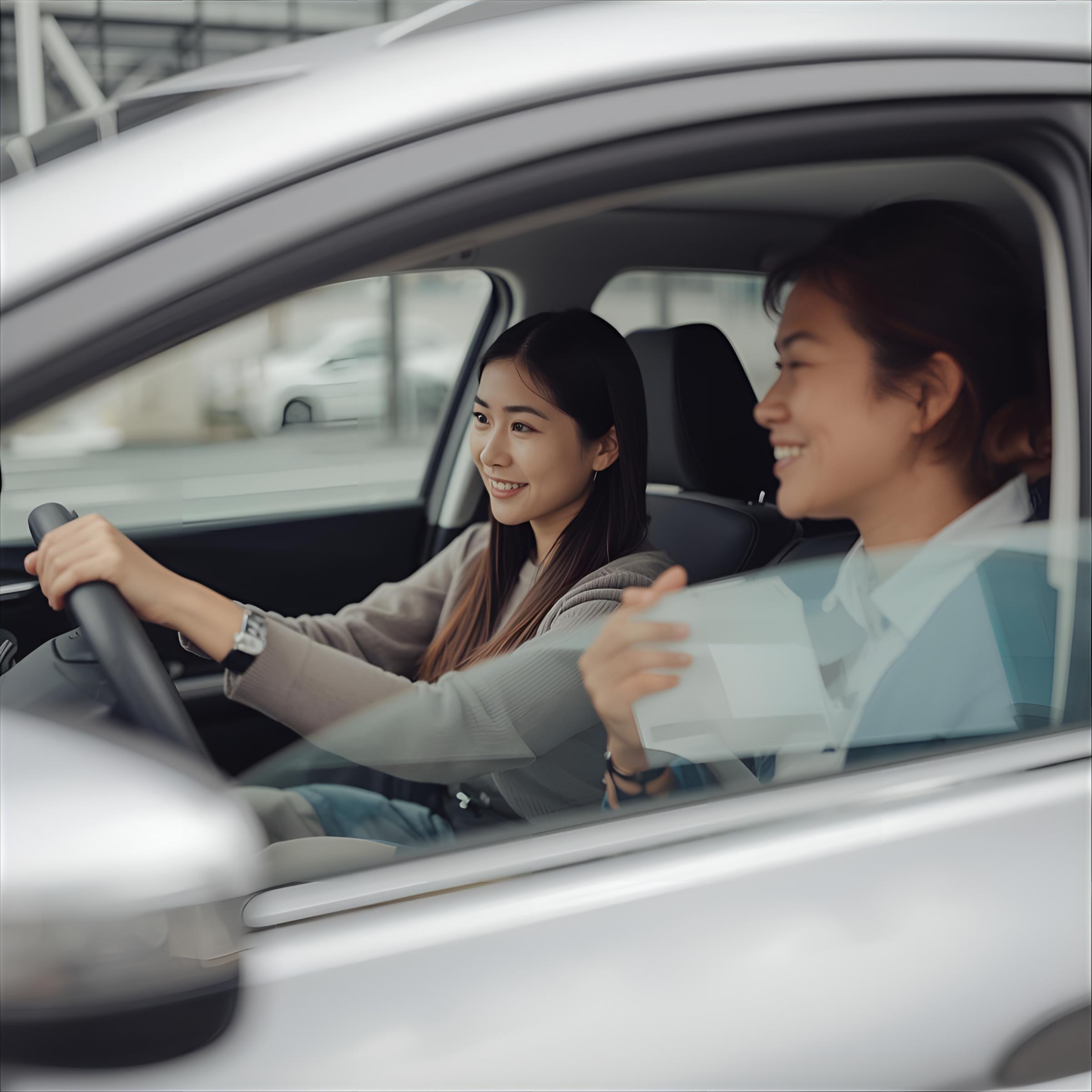 徐々に運転が上手になっていく女性