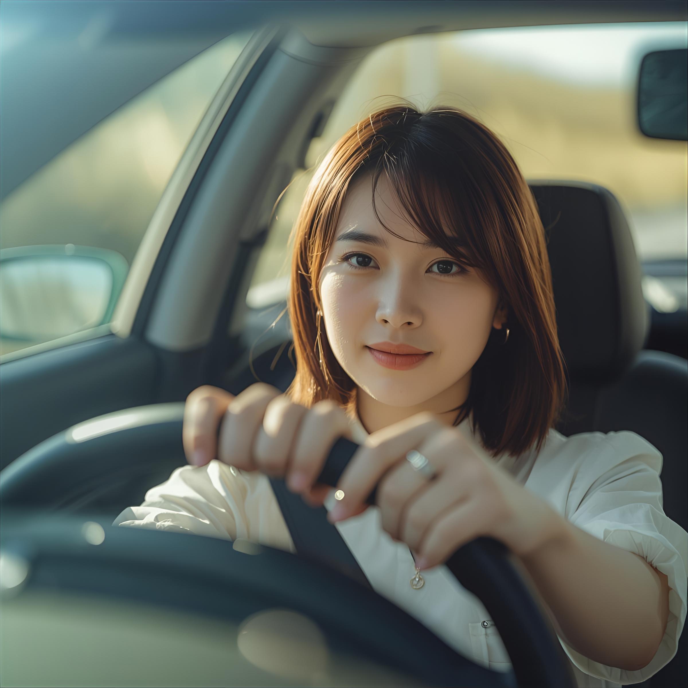 久しぶりの運転で不安が残る女性