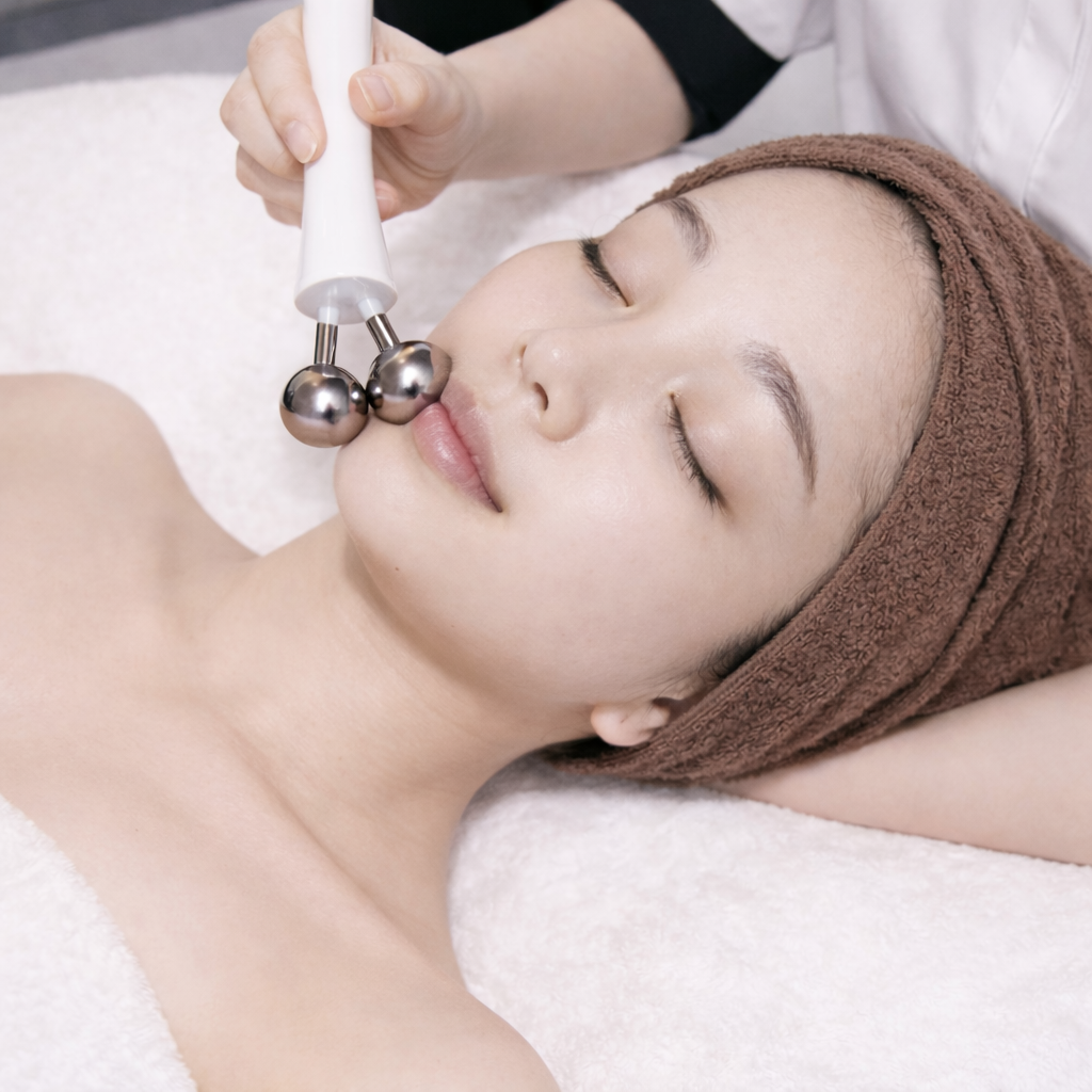 ハーブピーリング施術の様子