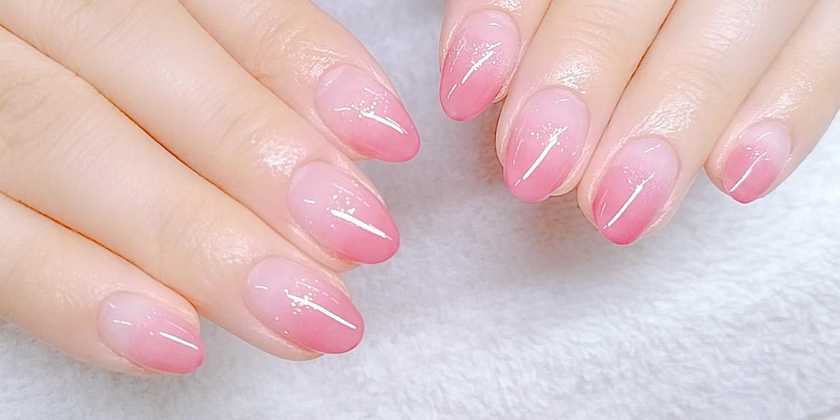 カラーグラデーションにラメ乗せ