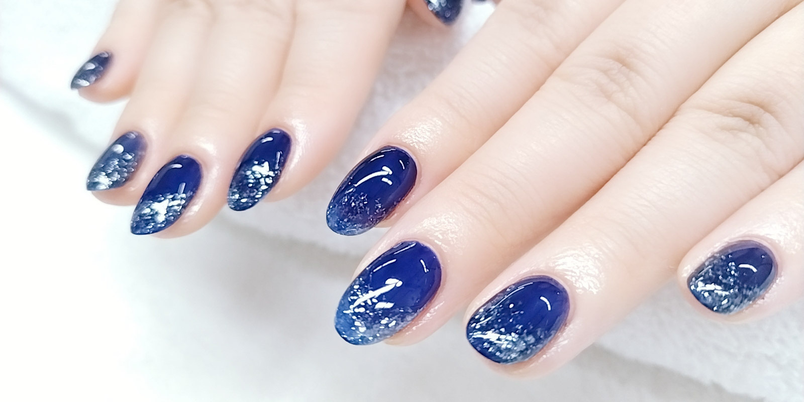 ワンカラーにラメ乗せ