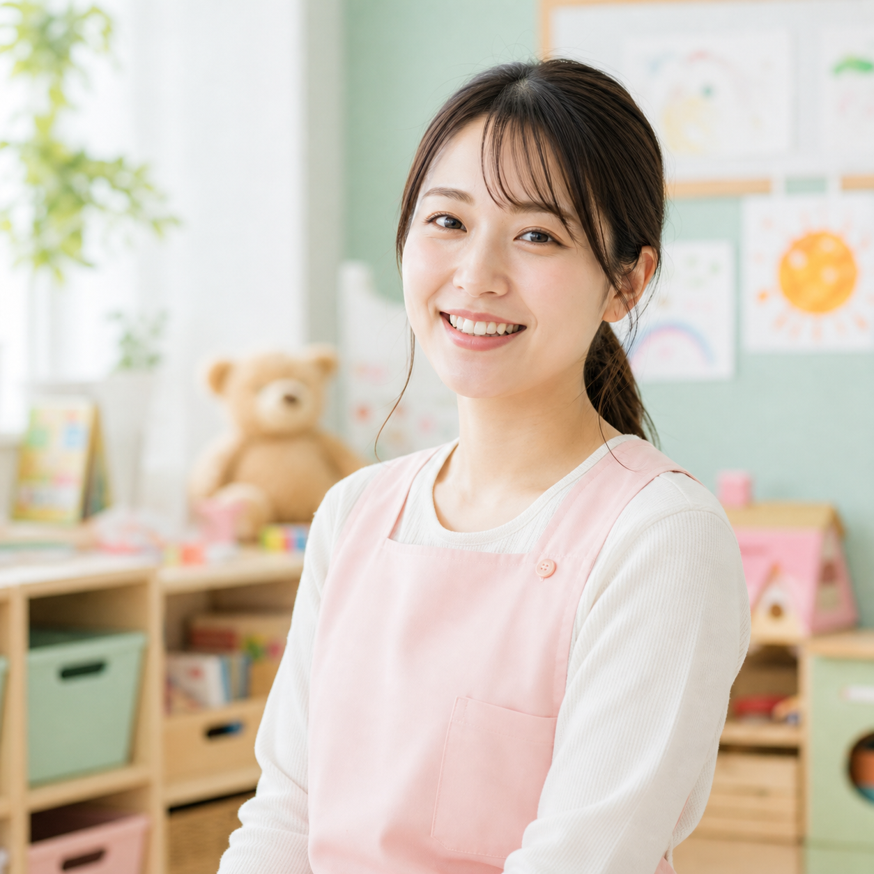 笑顔の保育士女性のイメージ