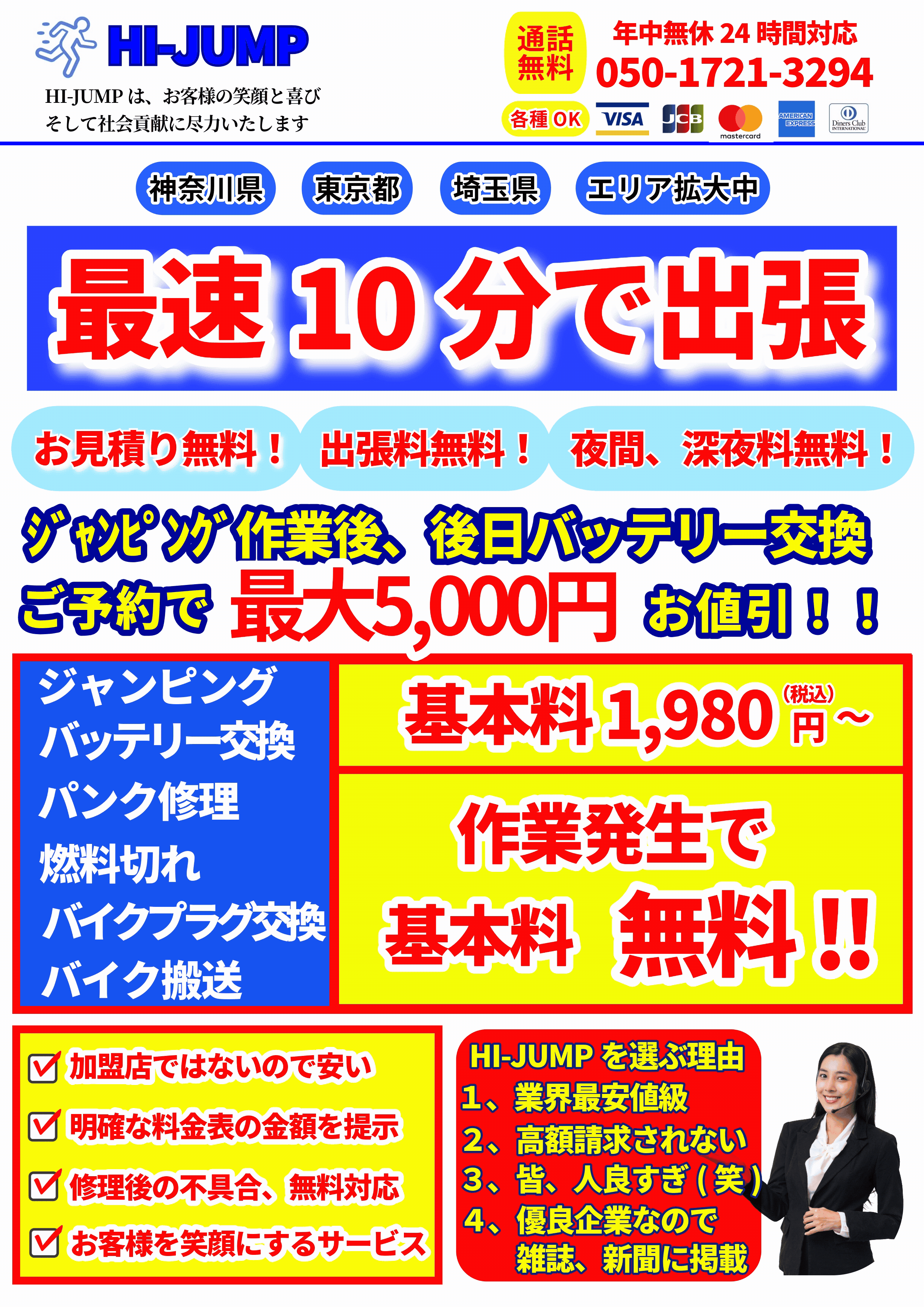 バッテリートラブル緊急駆け付け｜HI-JUMP