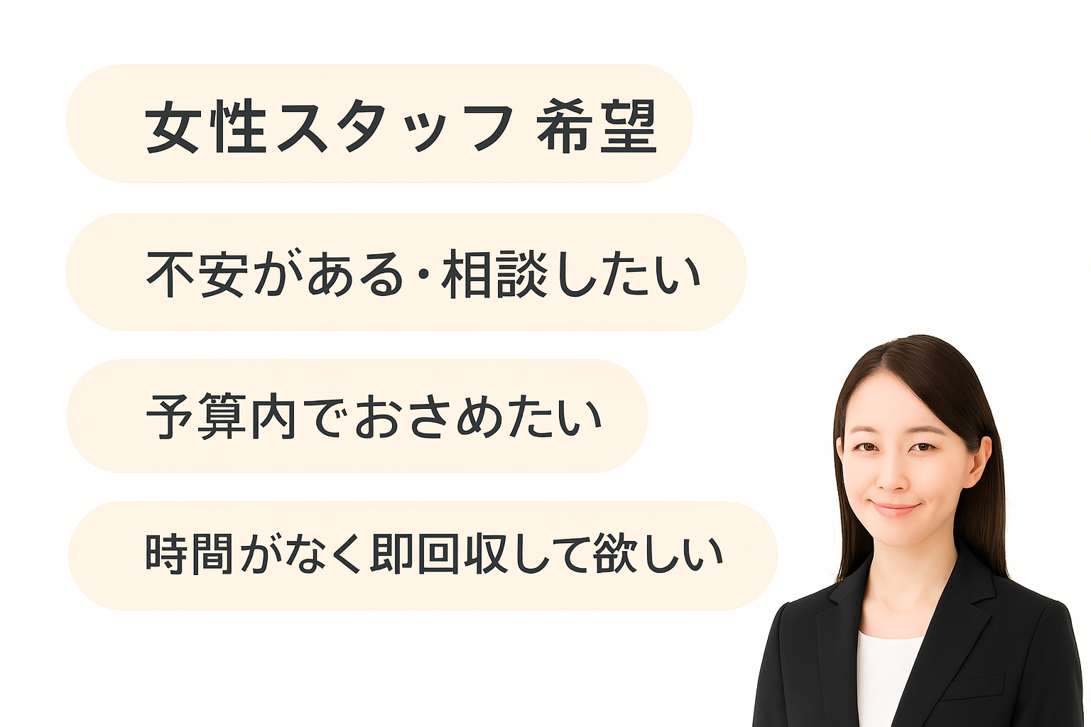 女性スタッフ希望　即回収