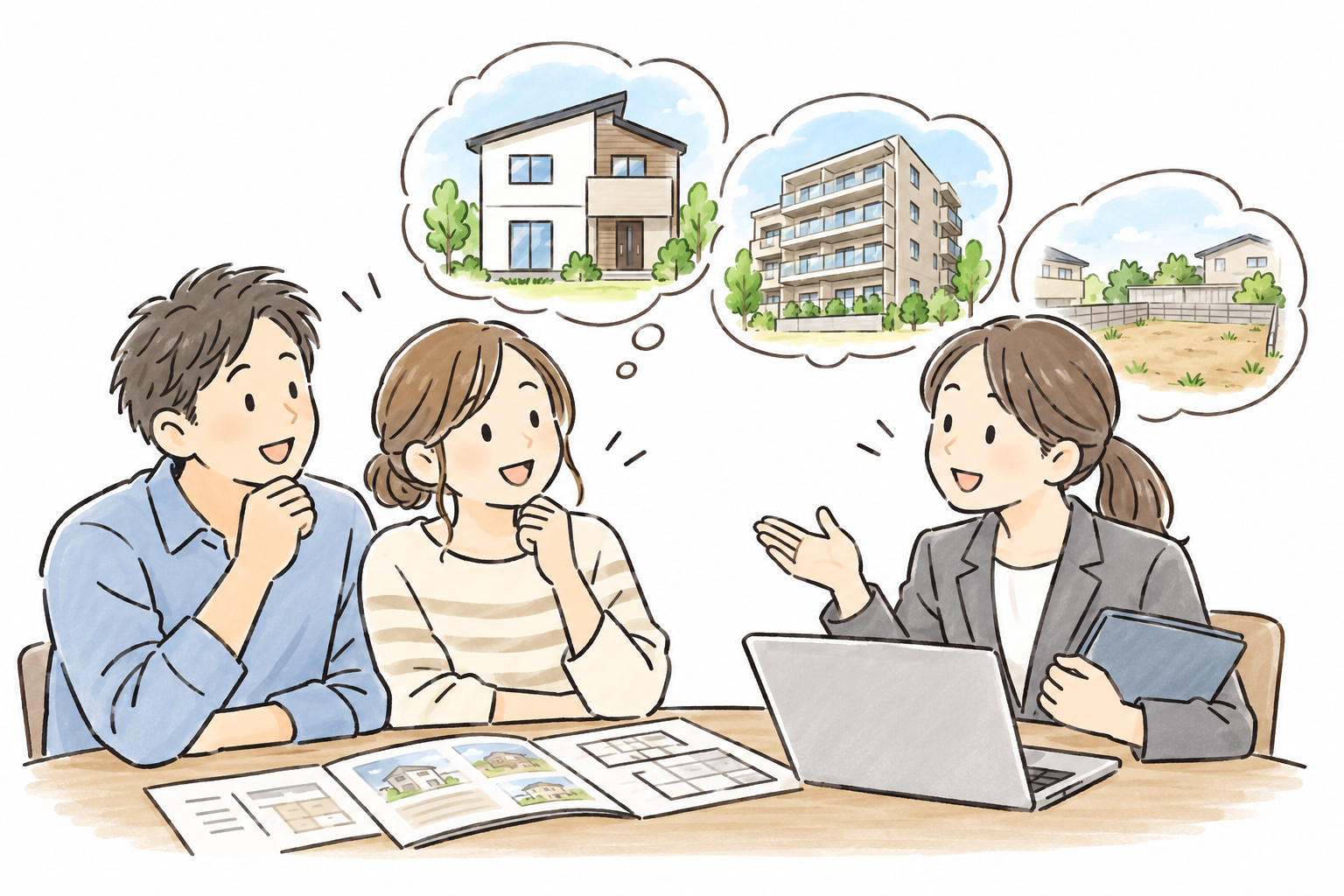 TOM不動産で不動産売却について相談するイメージ女性版