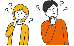 悩んでる男女のイラスト