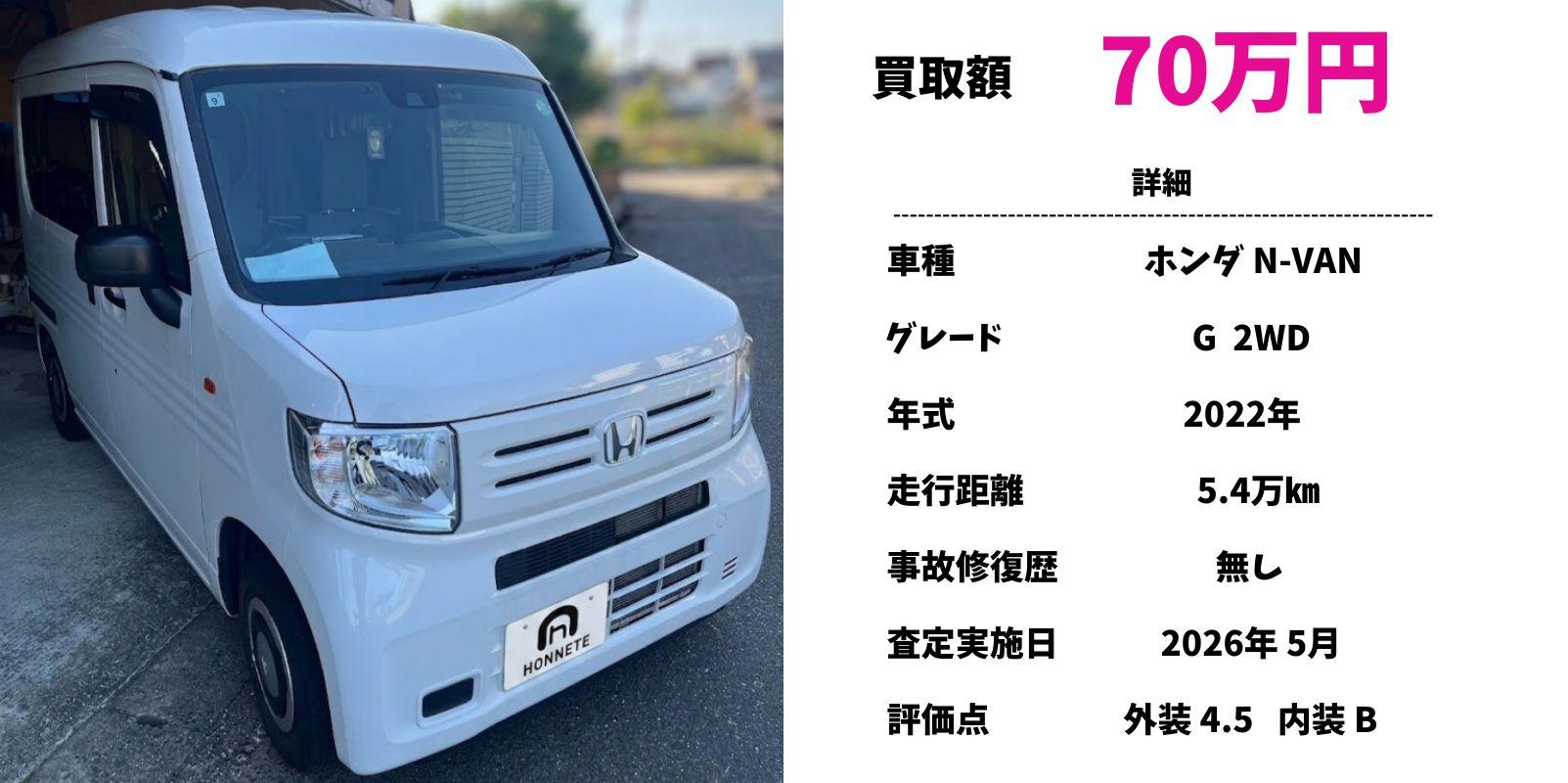 ホンダ N-VAN 中古車買取 豊明