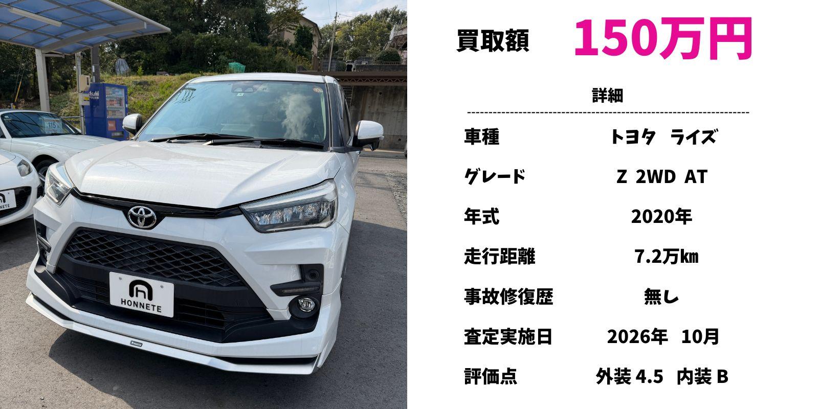 トヨタ ライズ 中古車買取 豊明