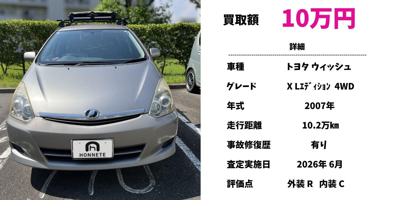 トヨタ ウィッシュ 中古車買取 豊明