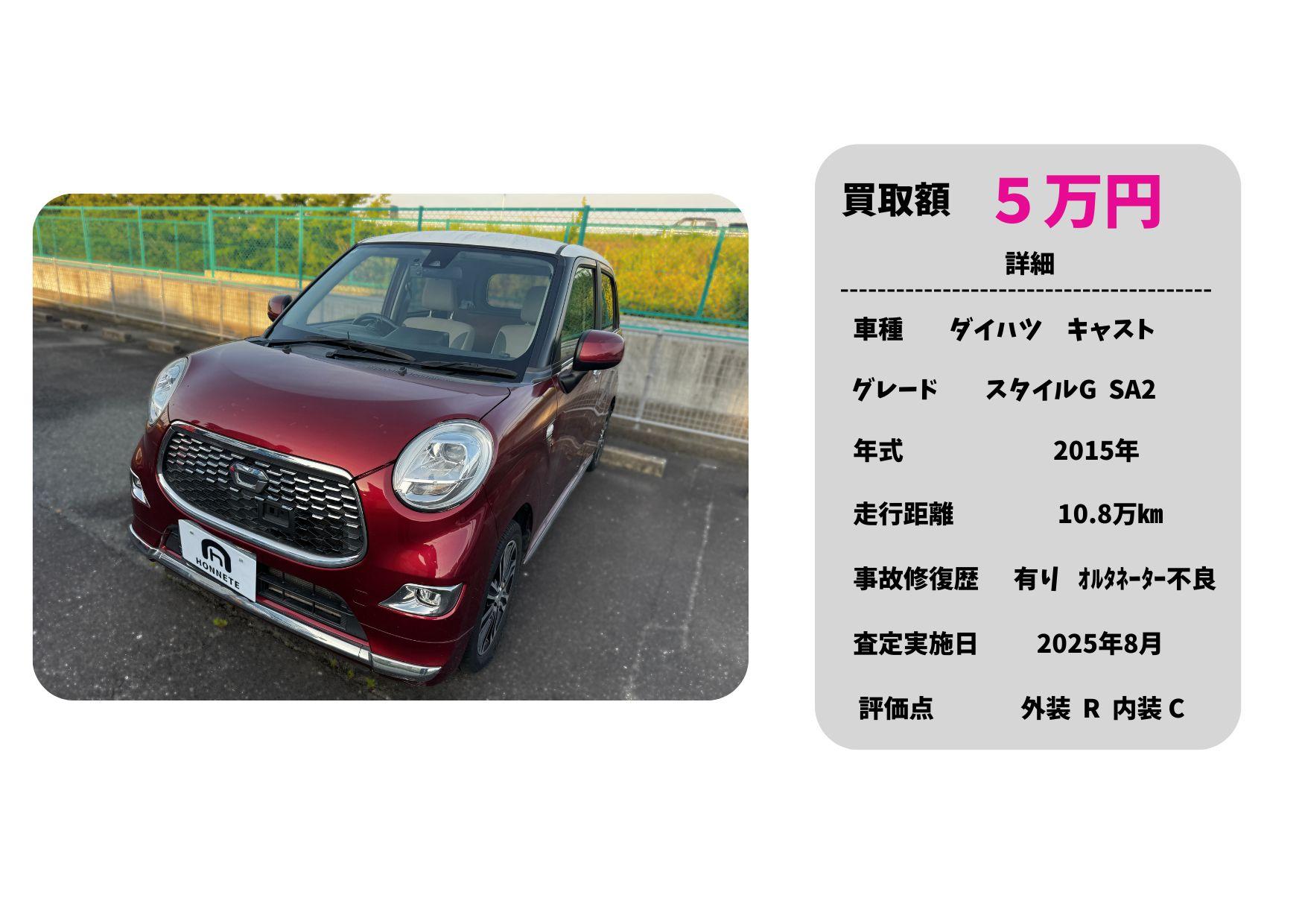 ダイハツ キャスト 中古車買取 豊明