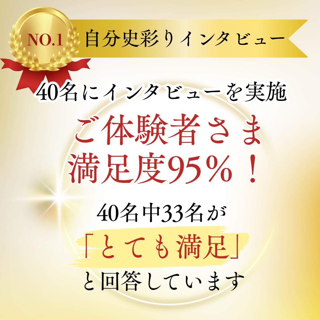 自分史彩りインタビュー　顧客満足度95%