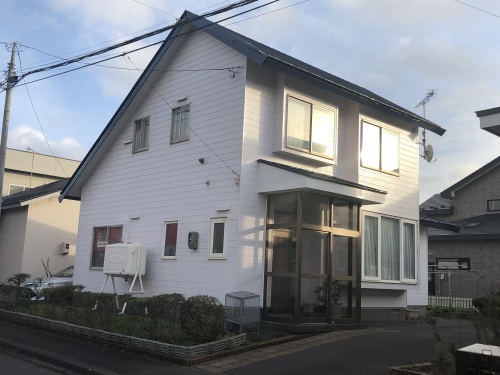 室蘭市、Ｏ邸　外壁塗替え（スーパーラジカルシリコンＧＨ）、屋根塗替え（シャネツトップワンＳＩ－ＪＹ）、劣化サイディング取り換え