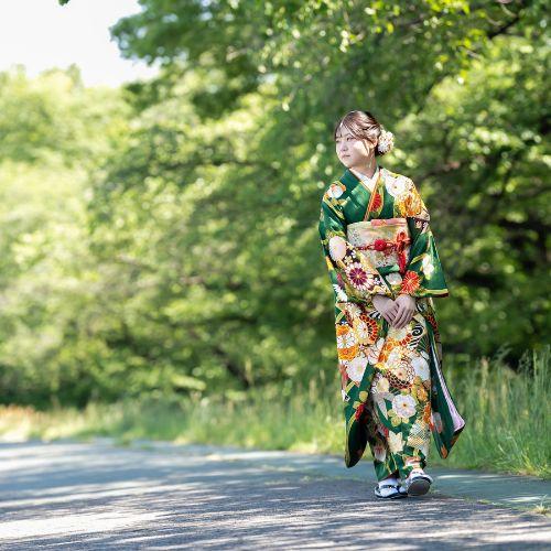 kamiFURI　振袖　撮影の様子