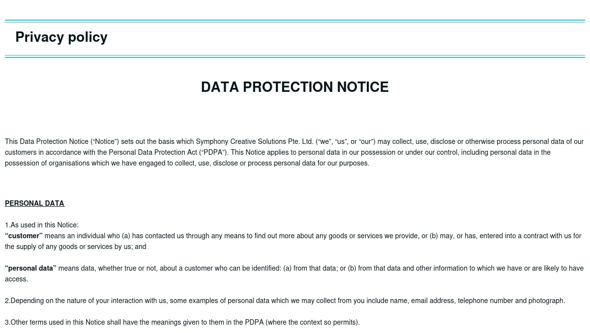 SCS Privacy policy