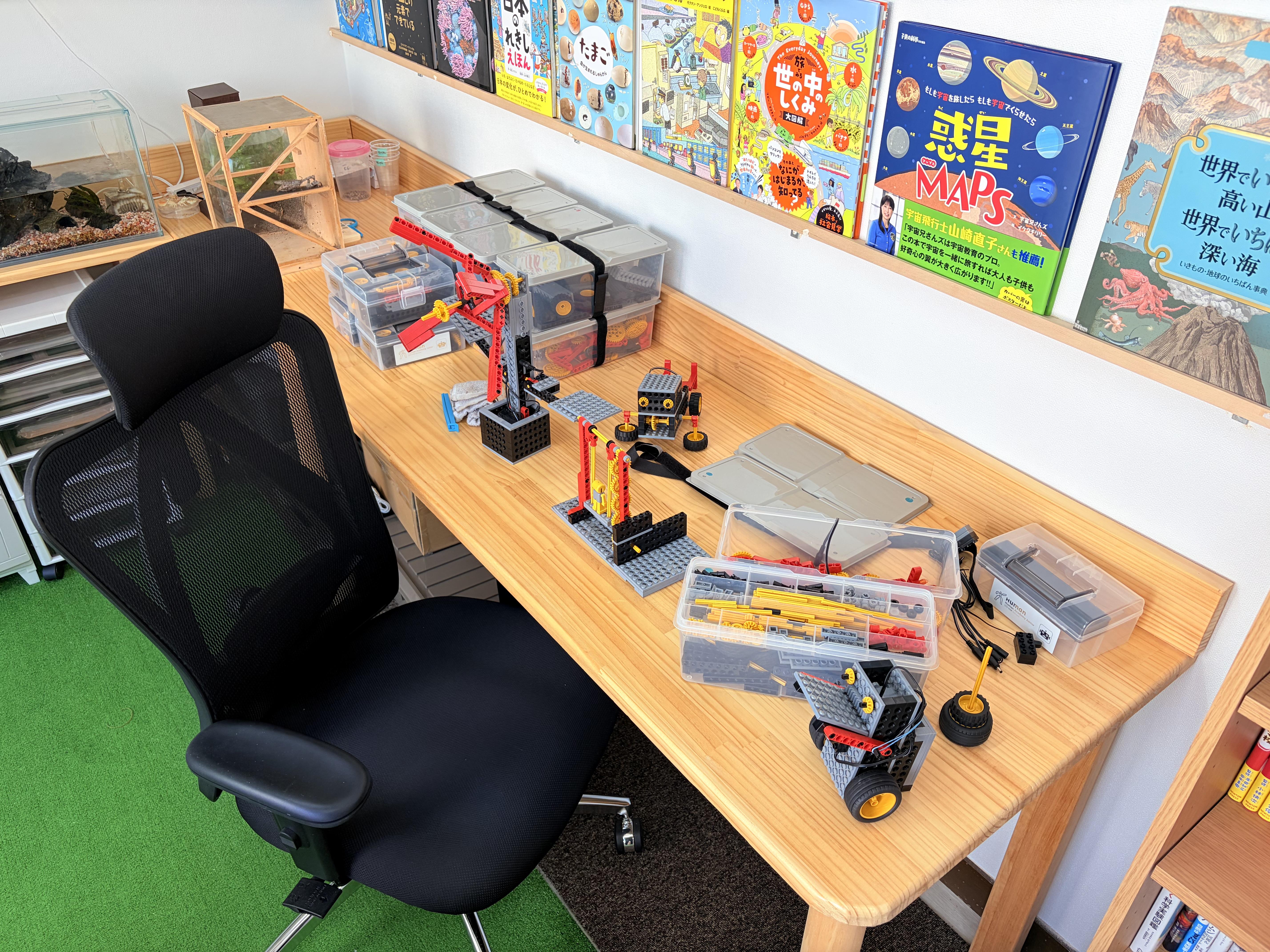集中してロボット制作ができる大阪の玉造の科学教室・ロボット教室の環境