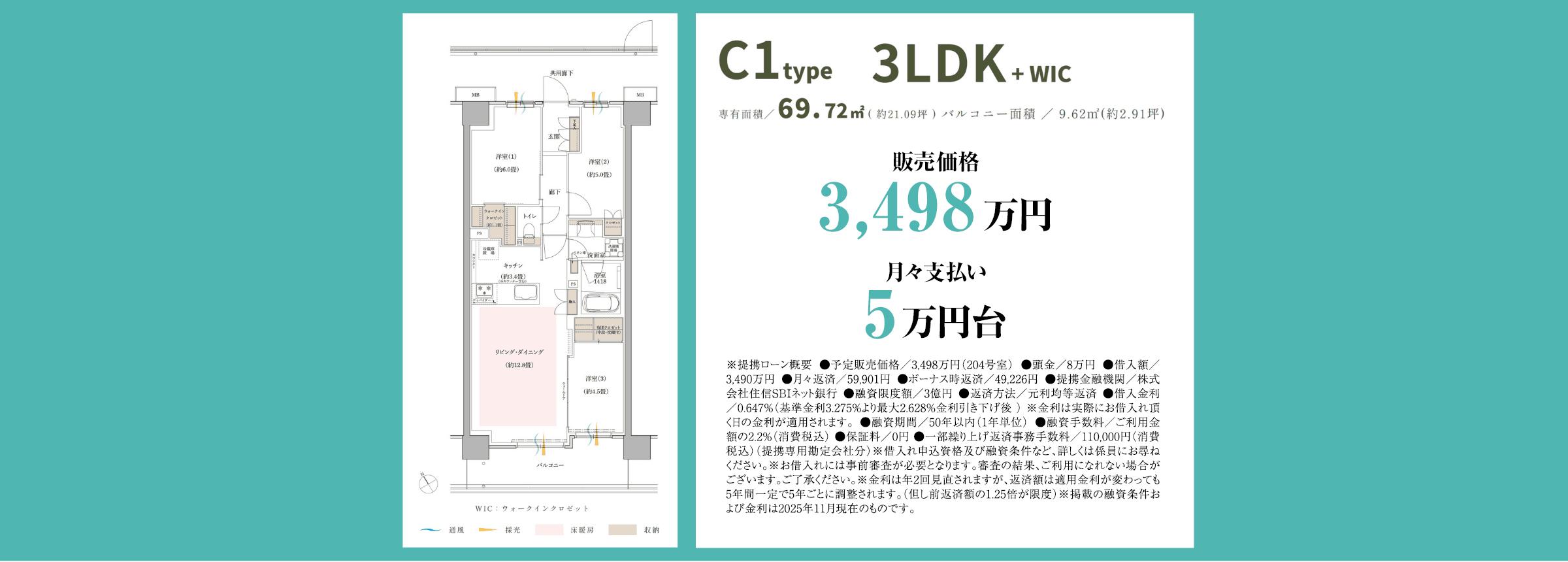 C1タイプ　69.72㎡