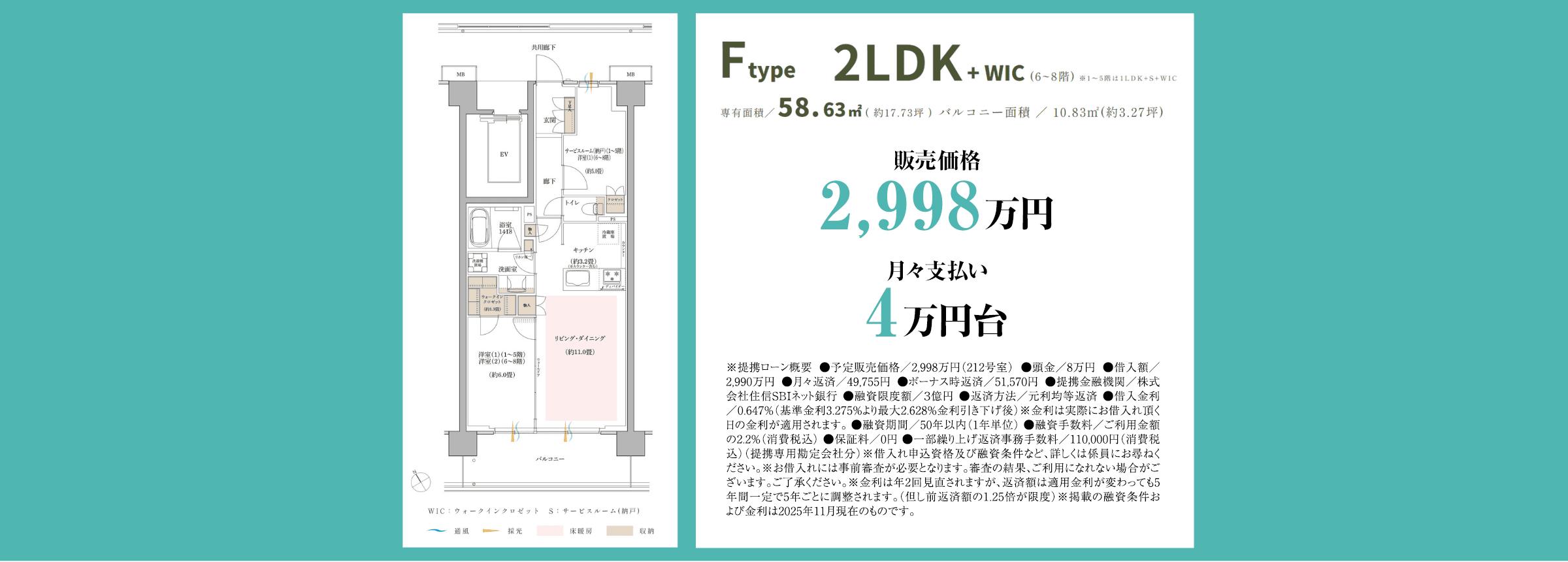 Fタイプ　58.63㎡