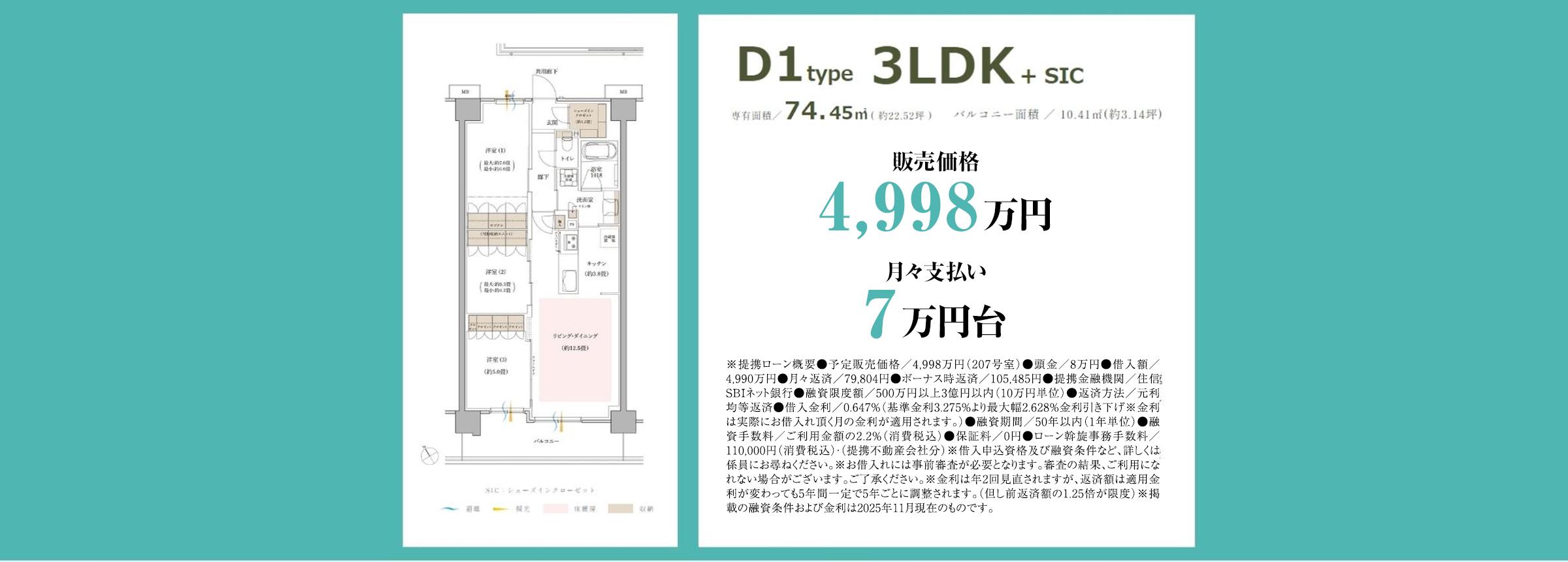 D1タイプ 74.45㎡