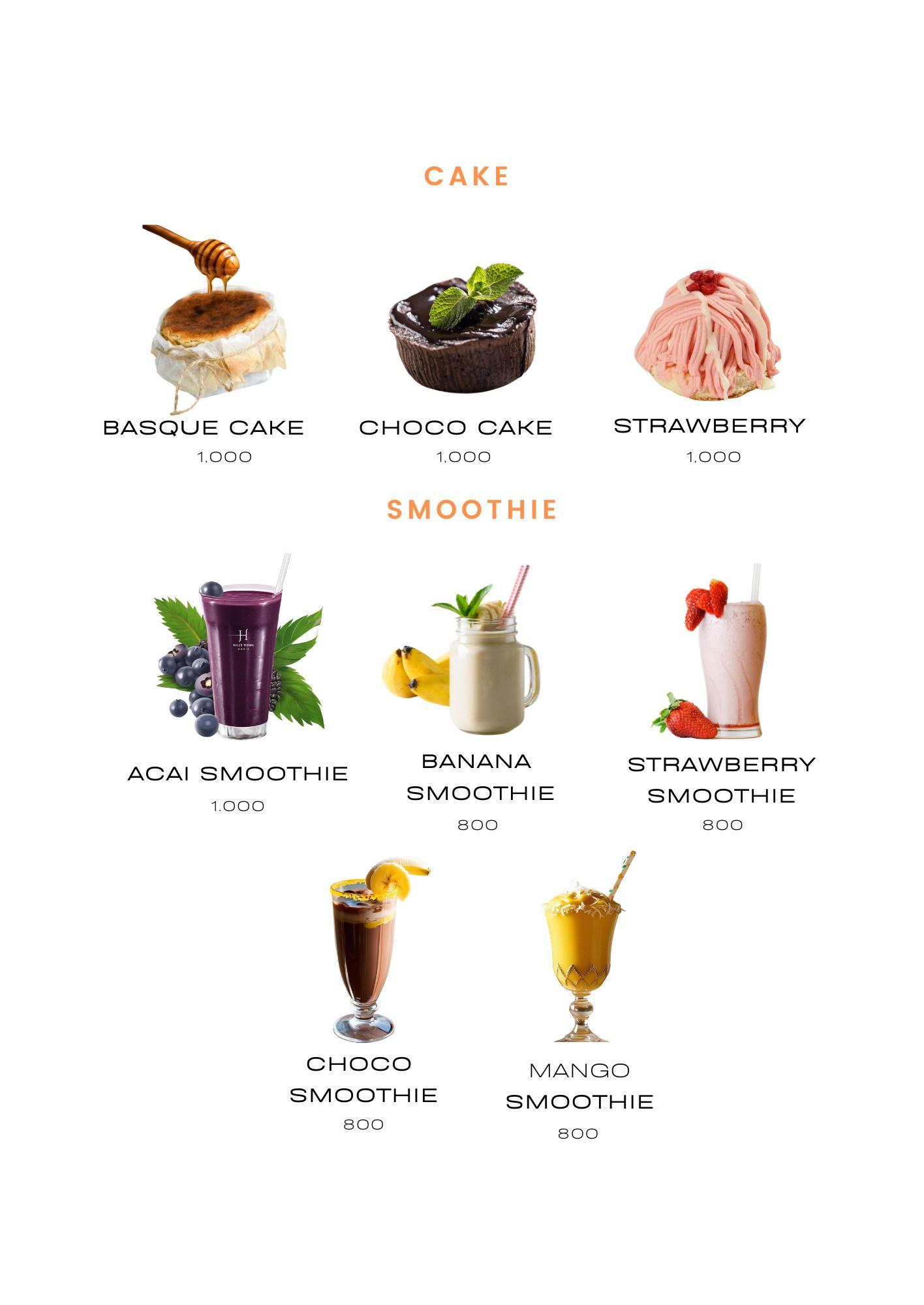 オススメ　アサイーボウル専門店　ヒルズボウル恵比寿　メニュー